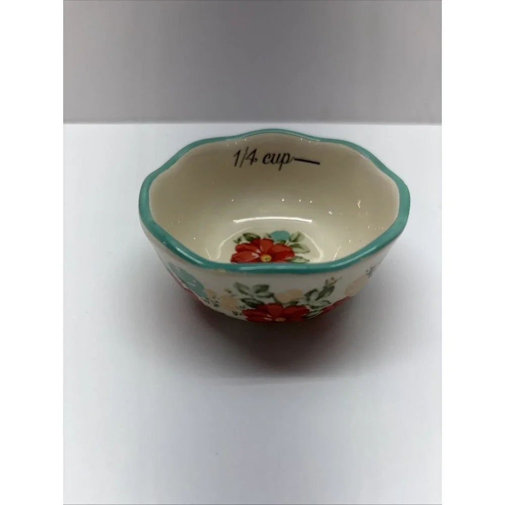 The Pioneer Woman Ceramic Measuring Bowl 1/4 Cup Nesting Floral